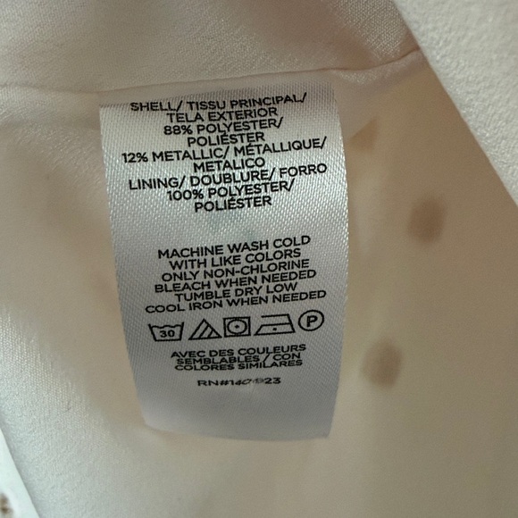 Women’s LOFT Petite Cream and Gold Top - Picture 9 of 9